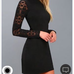 Lulu’s Lace Long Sleeve Black Bodycon Dress
